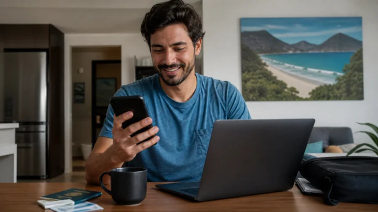vender milhas e receber no pix - Pessoa conferindo o recebimento por Pix após vender milhas em uma negociação segura