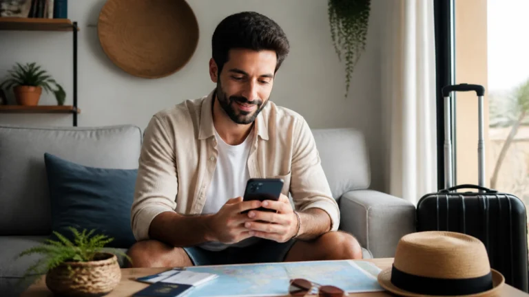como consultar milhas Smiles - Pessoa consultando milhas Smiles pelo celular antes de planejar uma viagem