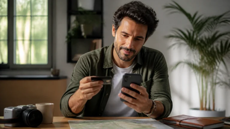 como saber se meu cartão acumula pontos - Cliente verificando como saber se seu cartão acumula pontos pelo aplicativo bancário