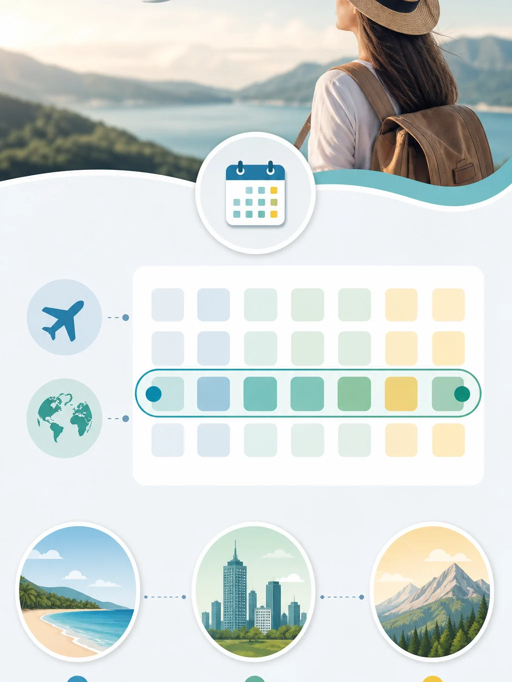 Passagens com datas flexíveis: como pesquisar sem perder o foco - infográfico ilustrativo